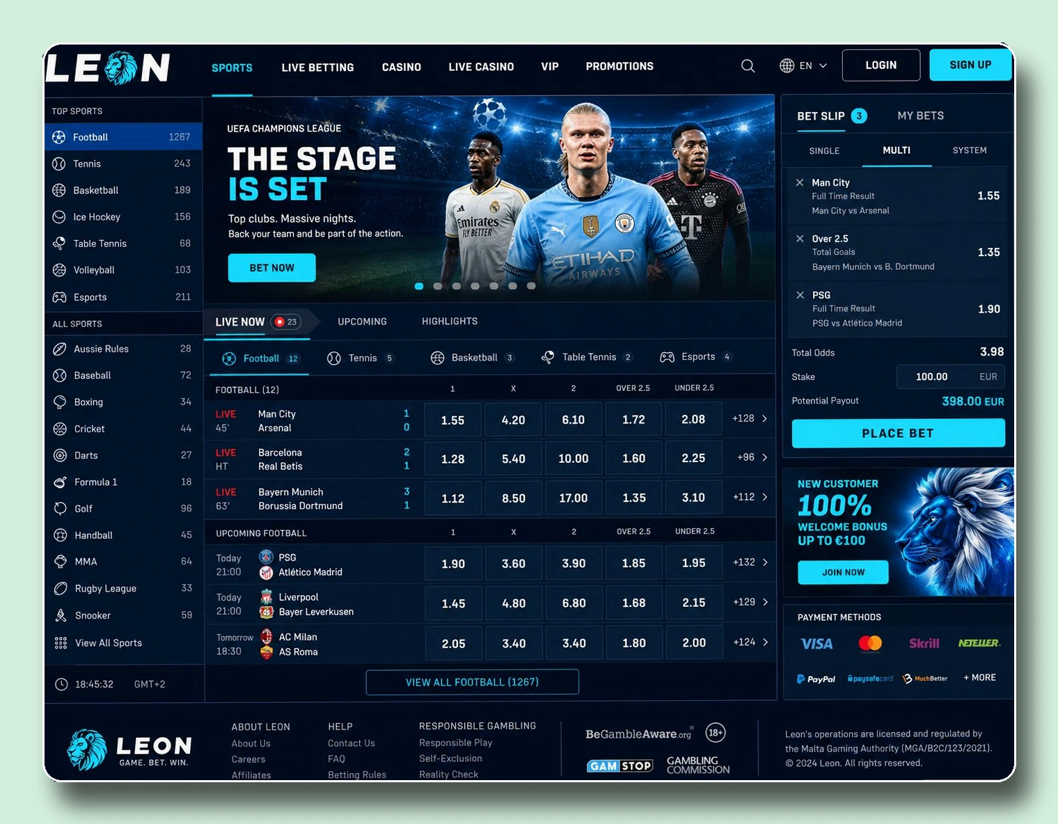 Leon — casas de apuestas globales para usuarios españoles